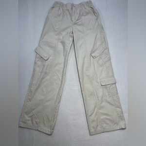 Forever 21 Beige Cargo Pants Wide Leg High Rise Utility Pants Size S